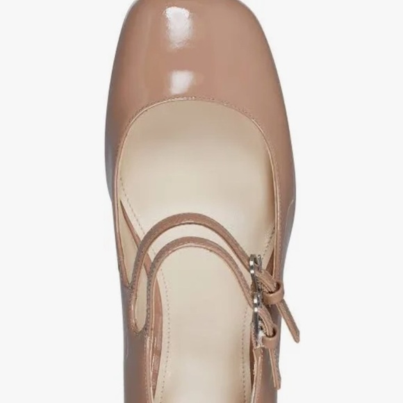 Marc Fisher Women's Nillie Pump - Nude 110 Color, Square Toe, Adjustable Ankle Straps, 2.17 Inch Block Heel, Size 8